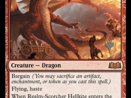 Realm-Scorcher Hellkite (Promo Pack) [Wilds of Eldraine Promos] on Sale