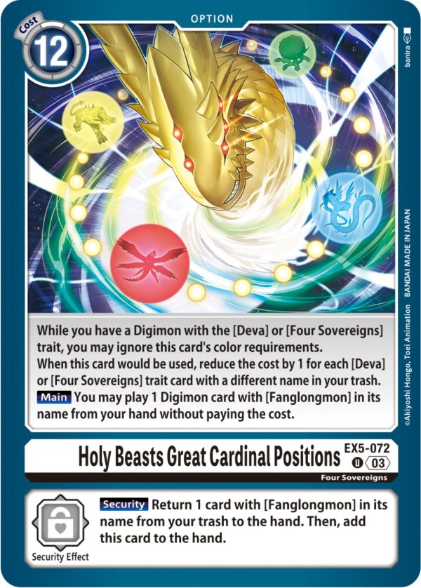 Holy Beasts Great Cardinal Positions [EX5-072] [Animal Colosseum] For Discount