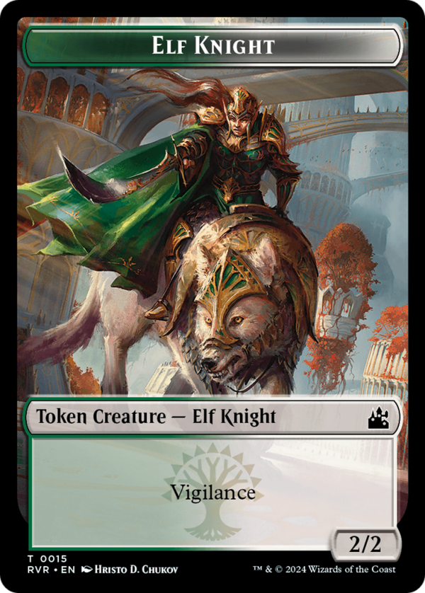 Elf Knight    Dragon Double-Sided Token [Ravnica Remastered Tokens] Online now