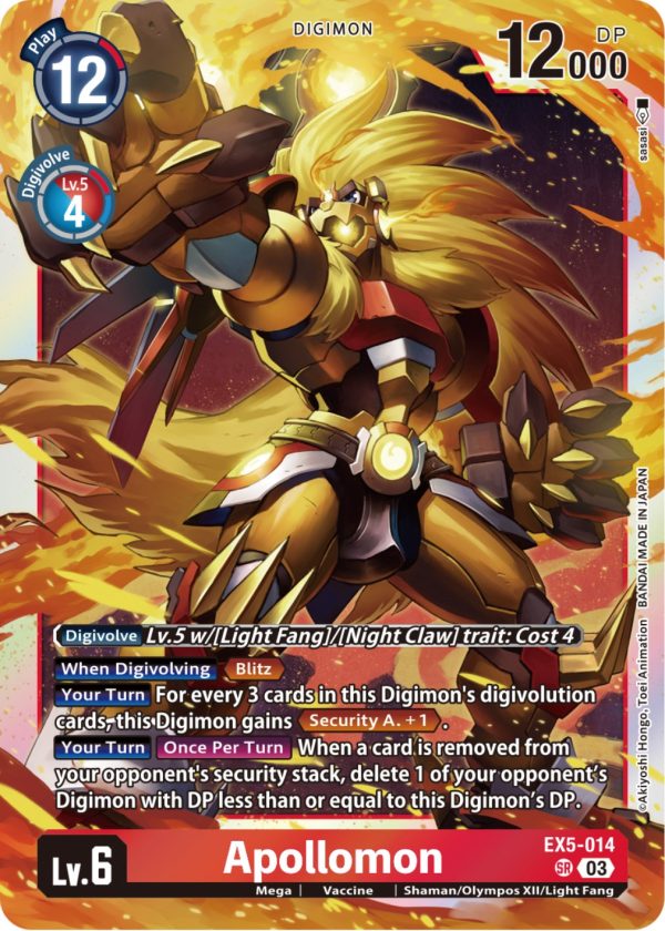 Apollomon [EX5-014] [Animal Colosseum] Hot on Sale