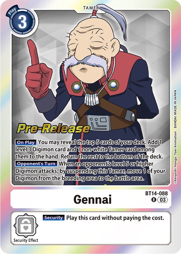 Gennai [BT14-088] [Blast Ace Pre-Release Cards] Hot on Sale