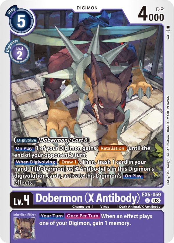 Dobermon (X Antibody) [EX5-059] [Animal Colosseum] Online Hot Sale